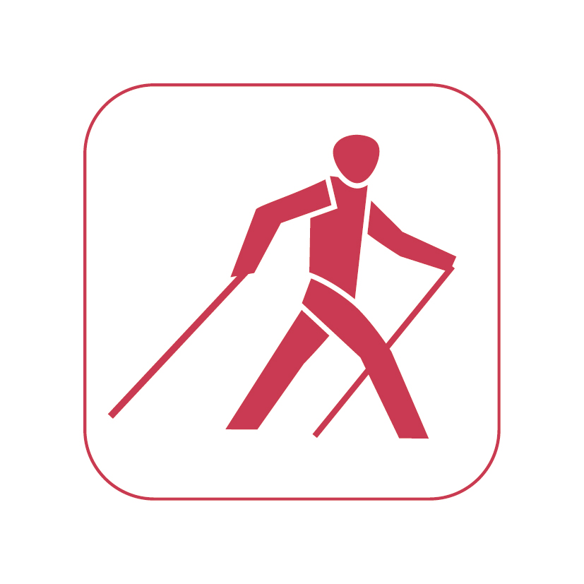 icon nordic walking rot auf weiss 50mm rgb 300dpi