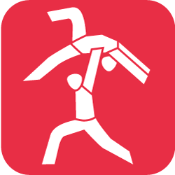 icon sportakrobatik weiss auf rot 250px